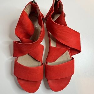 Eileen Fisher Sport Tumbled Nubuck Sneaker Sandal Red sz 8 women’s